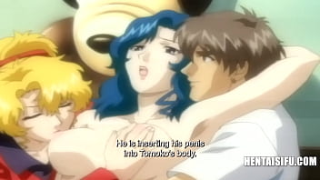 Een kinky gezin in hentai neukt en kijkt tv