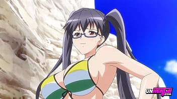 Tieners gaan naar het strand om te neuken! Hentai